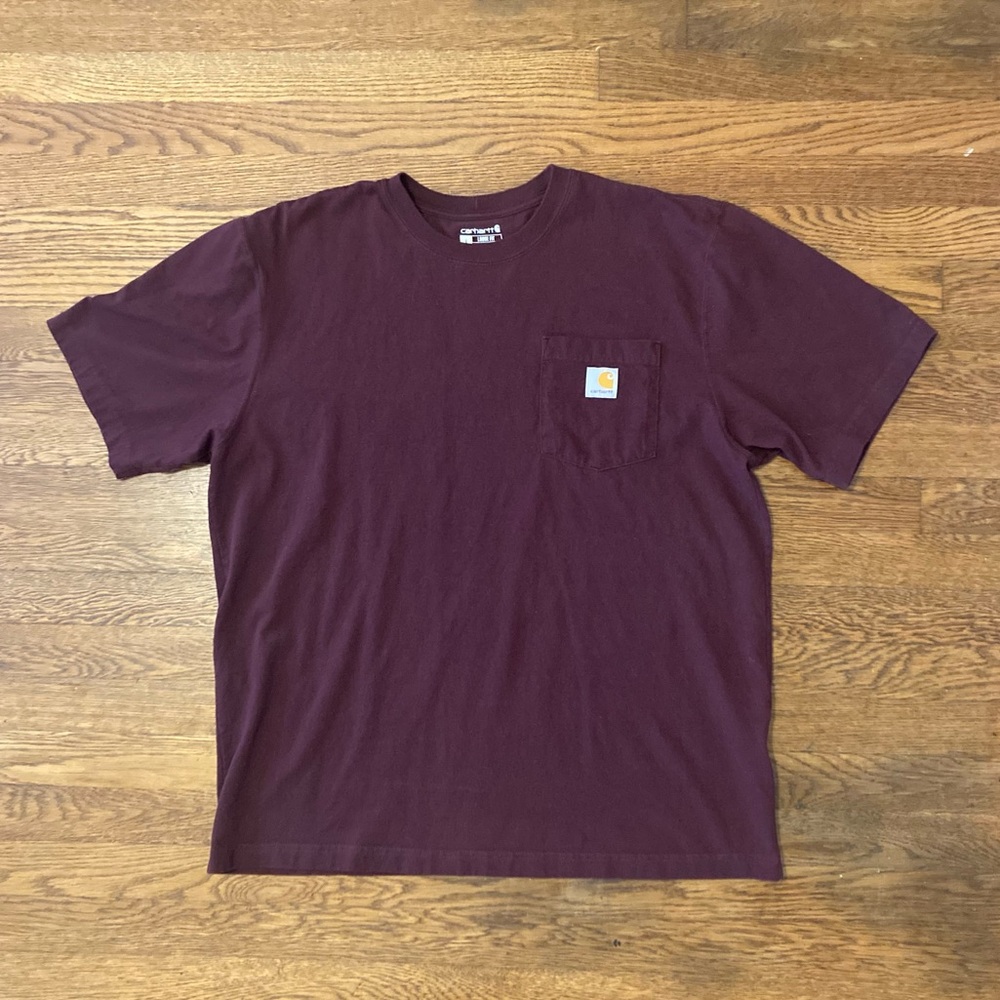 CARHARTT pocket tee maroon Sz Large “Loose”
